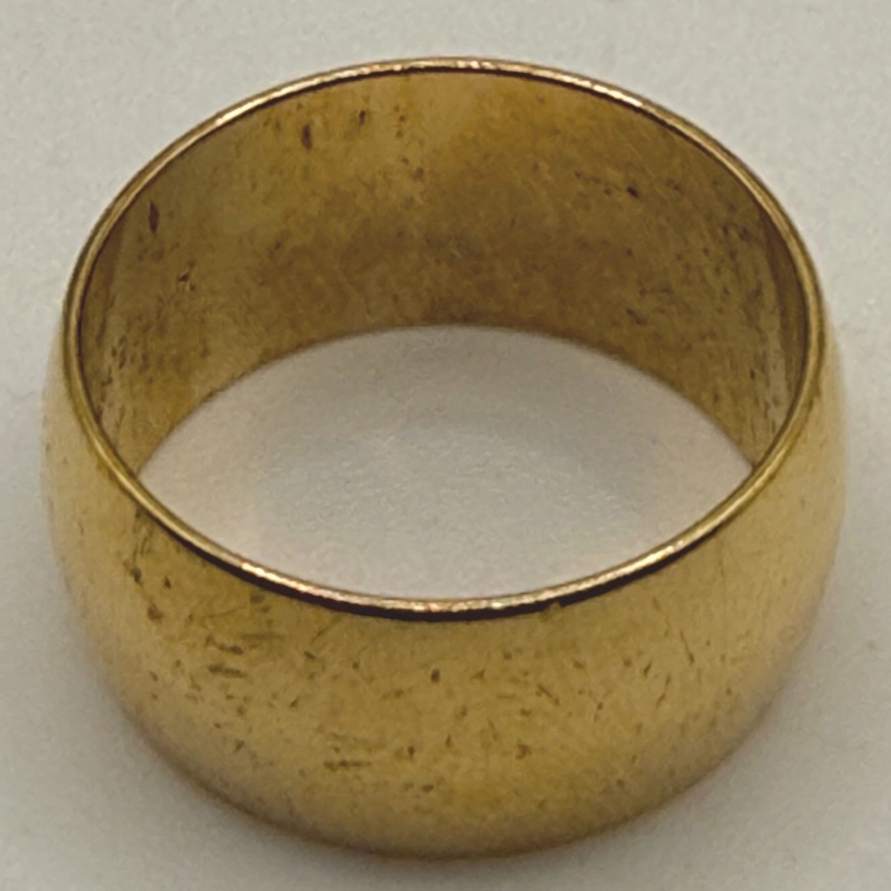 Vintage 14K Gold Electroplated Wide Dome Band Ring Size 7 - Picture 6 of 8